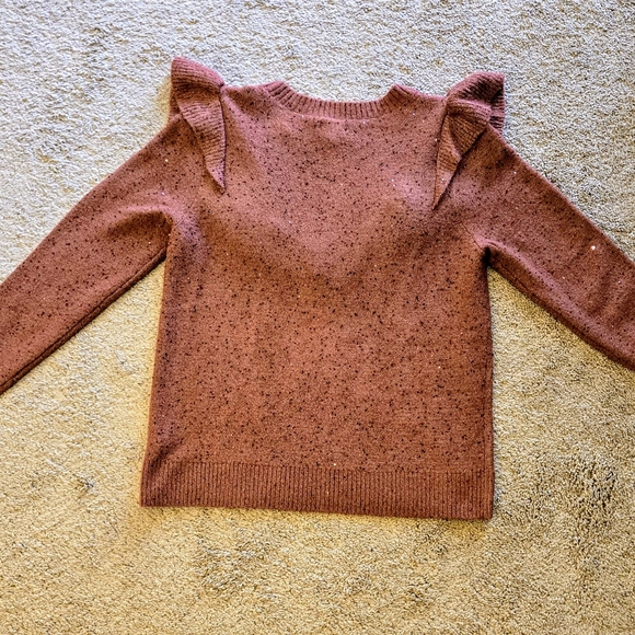 Women's Lauren Conrad Ruffled Sweater - Mauve - Picture 2 of 5